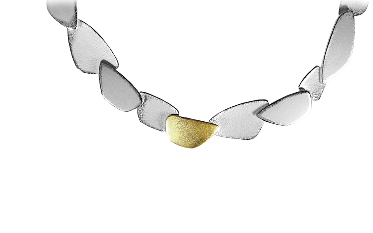 11603-necklace, silver 925 with gold 750