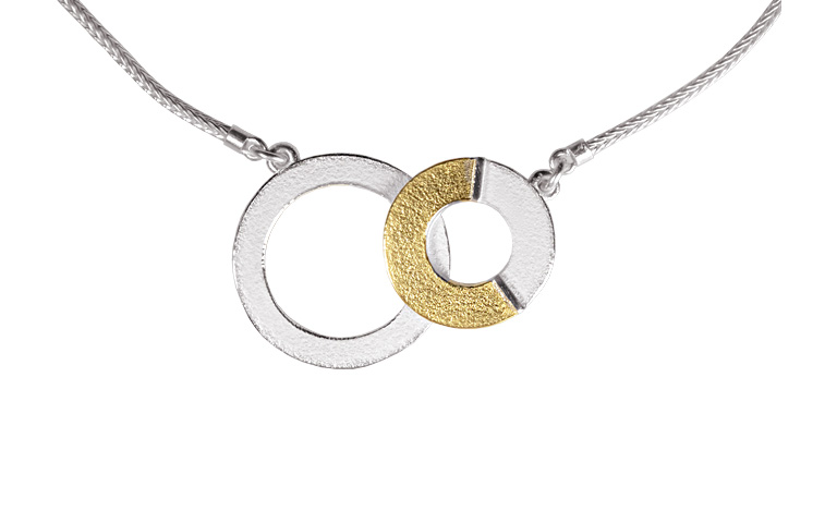 11631-necklace, silver 925 with gold 750