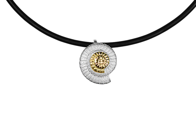 11660-necklace, silver with gold 750