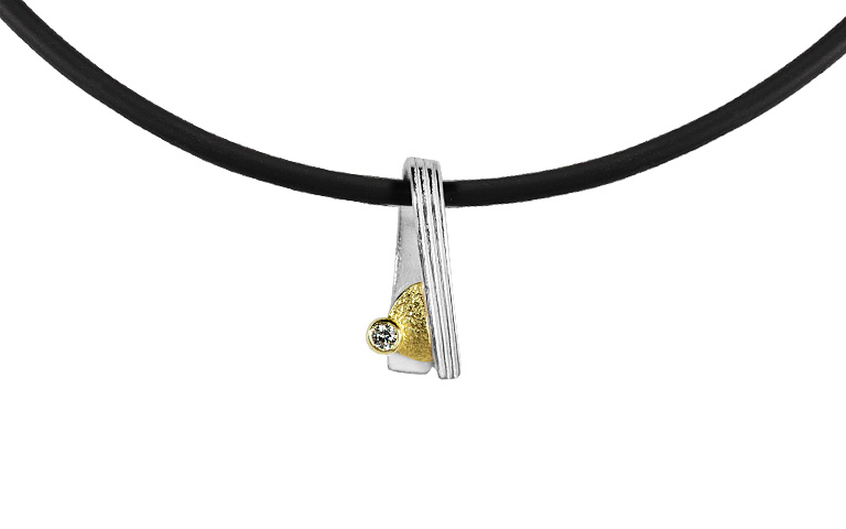 11678-necklace, silver 925 with gold 750 and brillant
