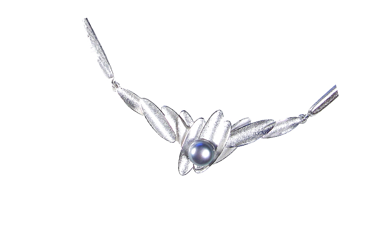 31028-necklace, silver 925, Tahiti pearl