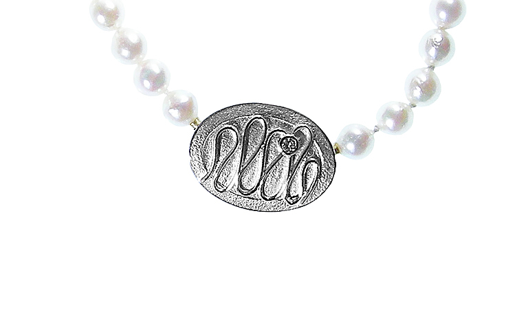 49016-pearl-clasp, white gold 750 and brilliant
