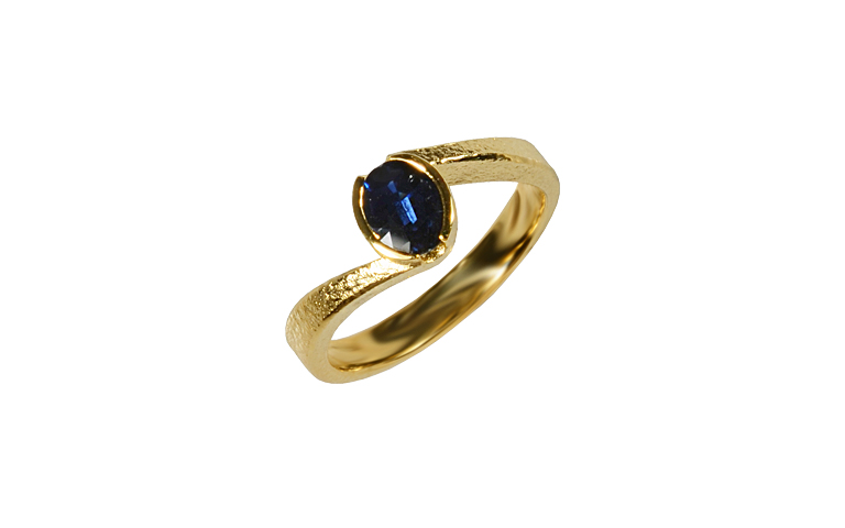 05394-ring, gold 750 with sapphire