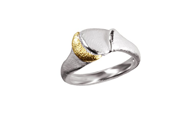 12506-ring, silver 925 and gold 750