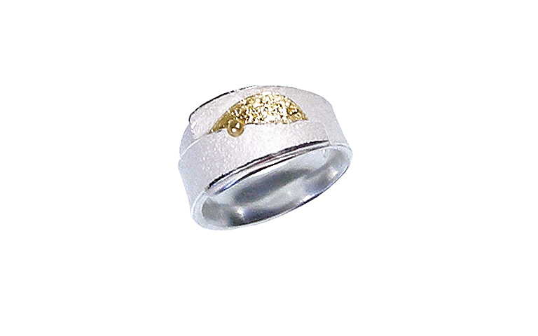 12808-ring, silver 925 with gold 750