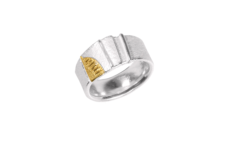 12811-ring, silver 925 with gold 750