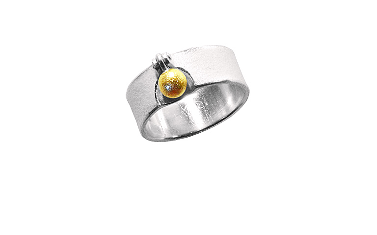 12840-ring, silver 925 with gold 750
