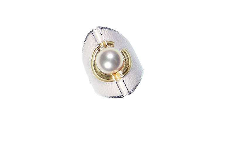 12856-ring, silver 925, gold 750 with pearl
