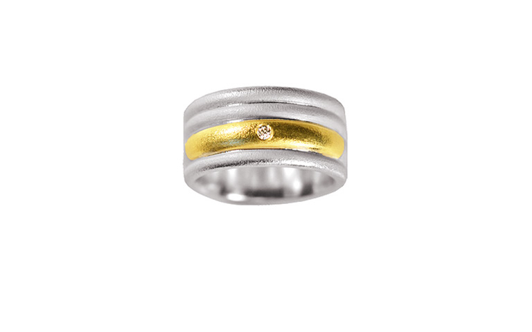 12865-ring, silver 925 with gold 750 and brillants