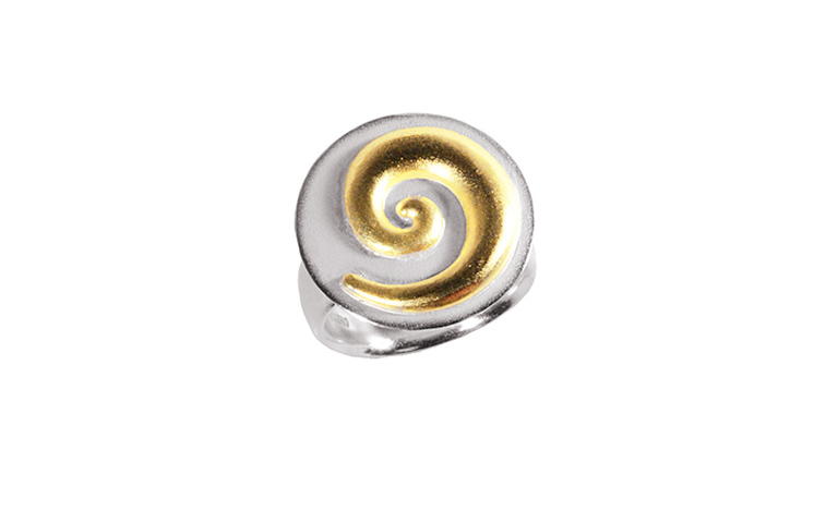 12874-ring, silver 925 with gold 750