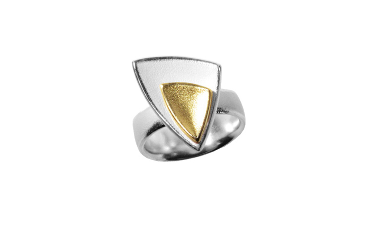 12875-ring, silver 925 with gold 750