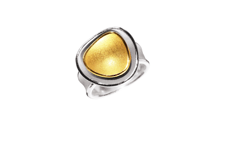 12877-ring, silver 925 with gold 750