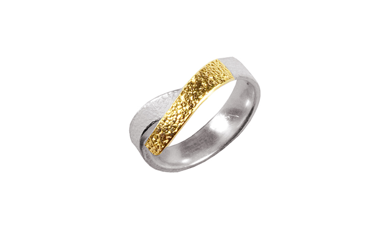 12883-ring, silver 925 and gold 750