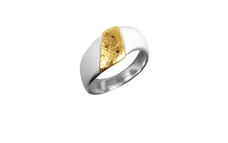 12888-ring, silver 925 with gold 750