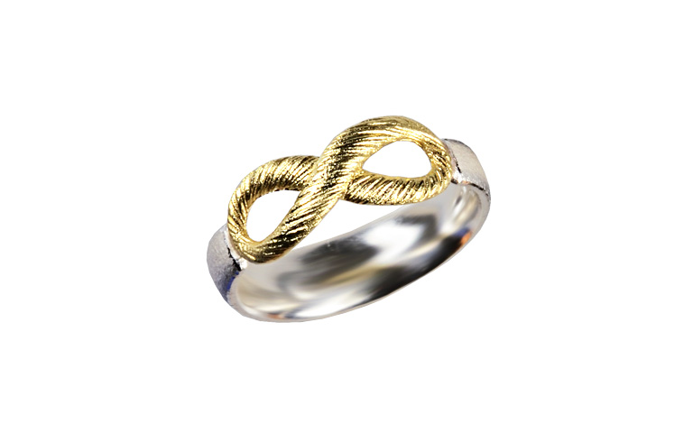 12903-ring, silver 925 with gold 750
