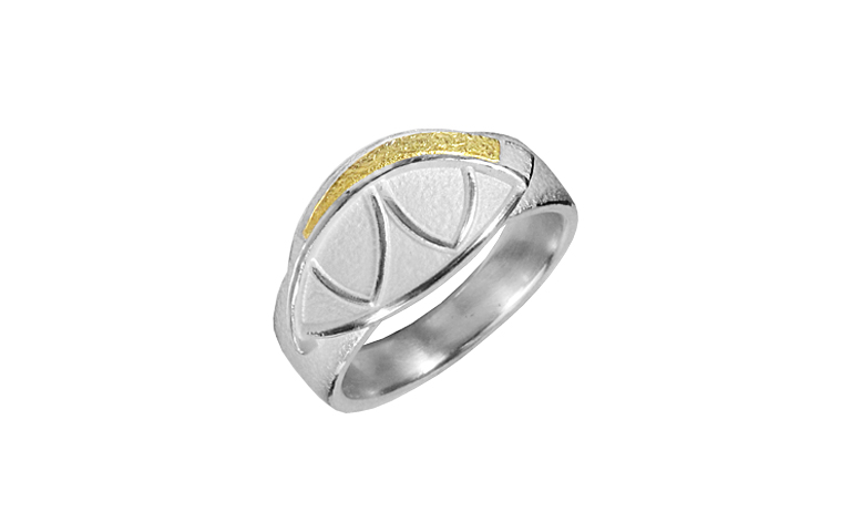 12909-ring, silver 925 with gold 750