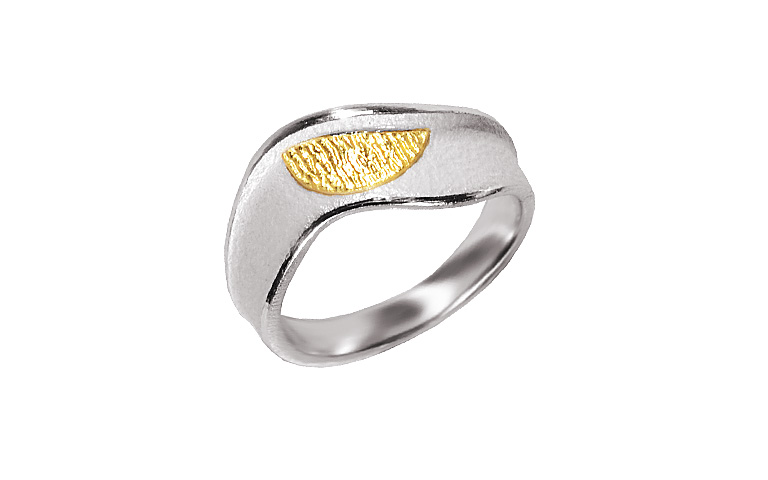 12926-ring, silver 925 with gold 75