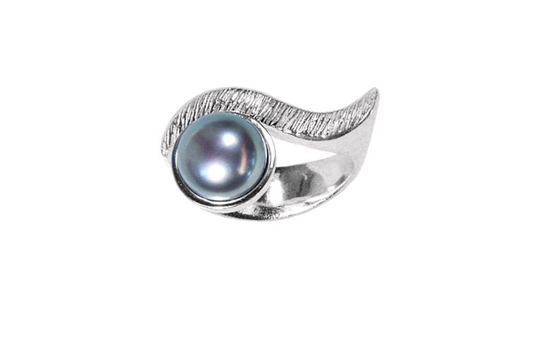 32009-ring with pearl, 925 silver
