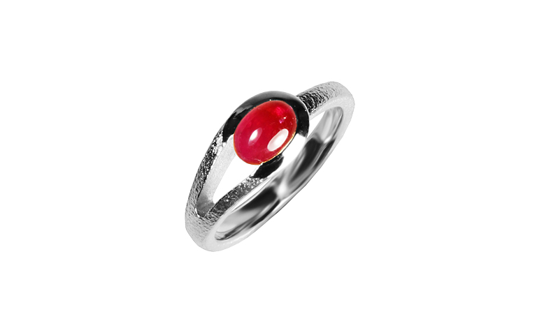 45393-ring, gold 750 with ruby