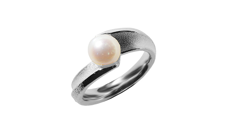 45435-ring, gold 750 with pearl