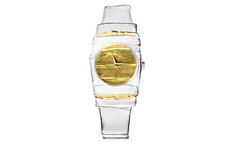 16002-watch, silver 925 with gold 750