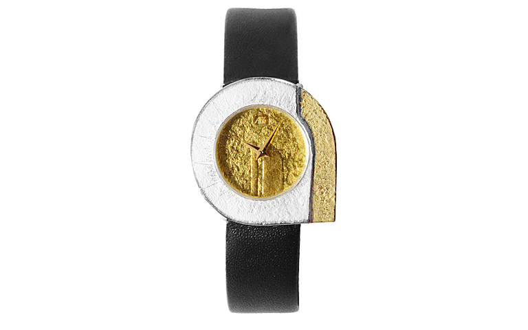 16090-watch, silver 925 with gold 750
