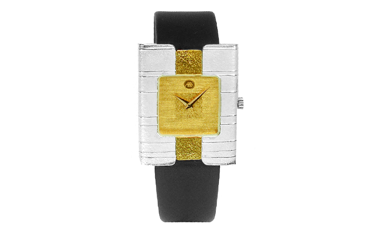 16138-watch, silver 925 with gold 750