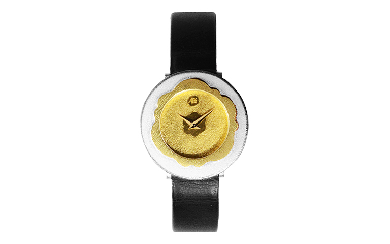 16163-watch, silver 925 with gold 750