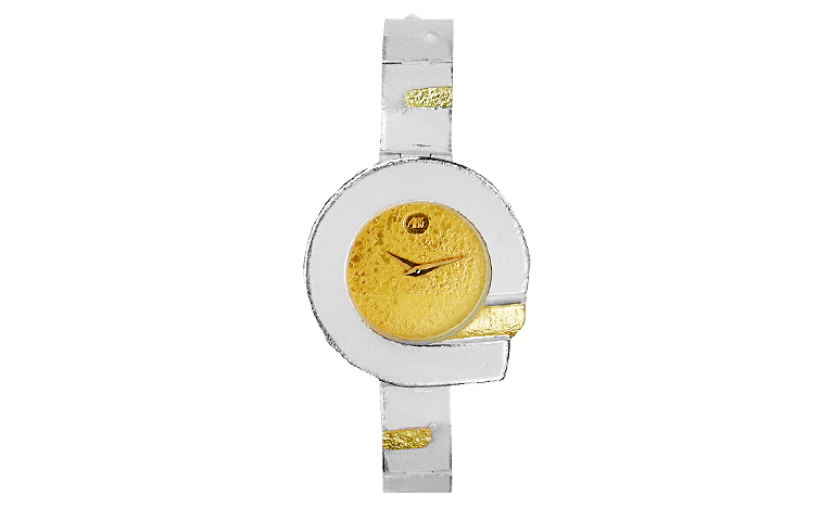16166-watch, silver 925 with gold 750