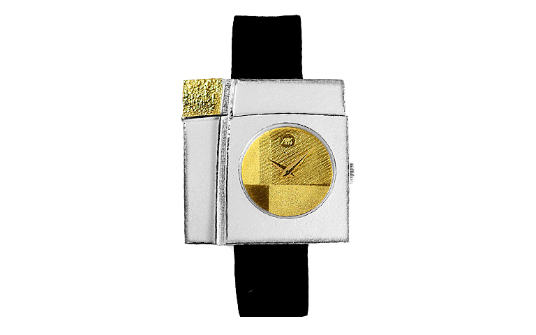 16186-watch, silver 925, gold 750