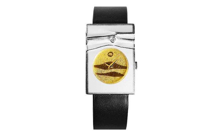 16191-watch, silver 925, gold 750, brillant