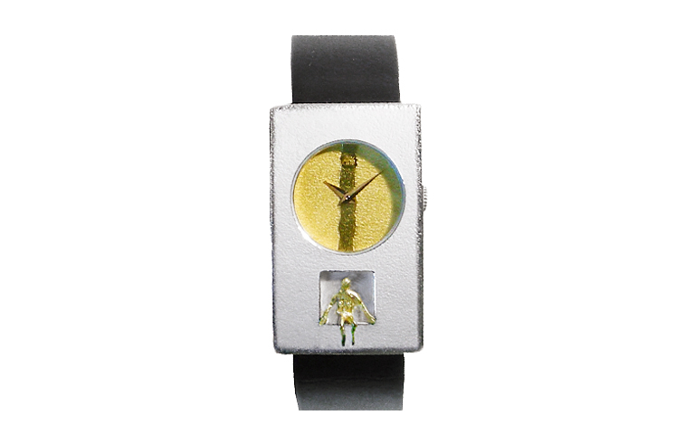 16193-watch, silver 925 with gold 750