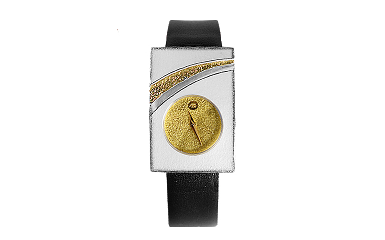 16195-watch, silver 925, gold 750