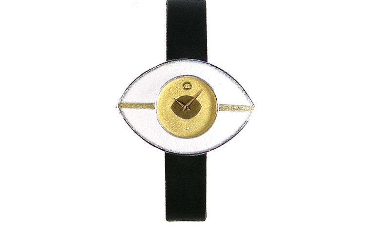 16205-watch, silver 925 with gold 750