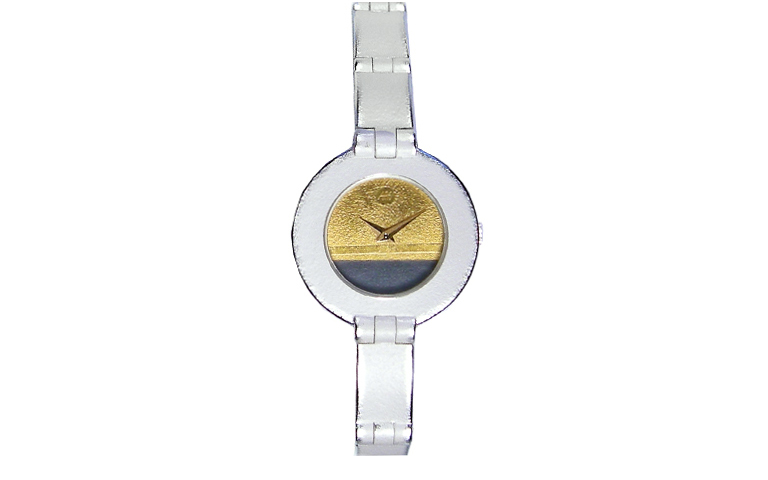 16207-watch, silver 925 with gold 750