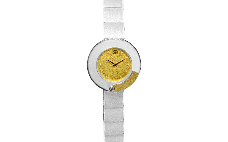 16214-watch, silver 925 with gold 750