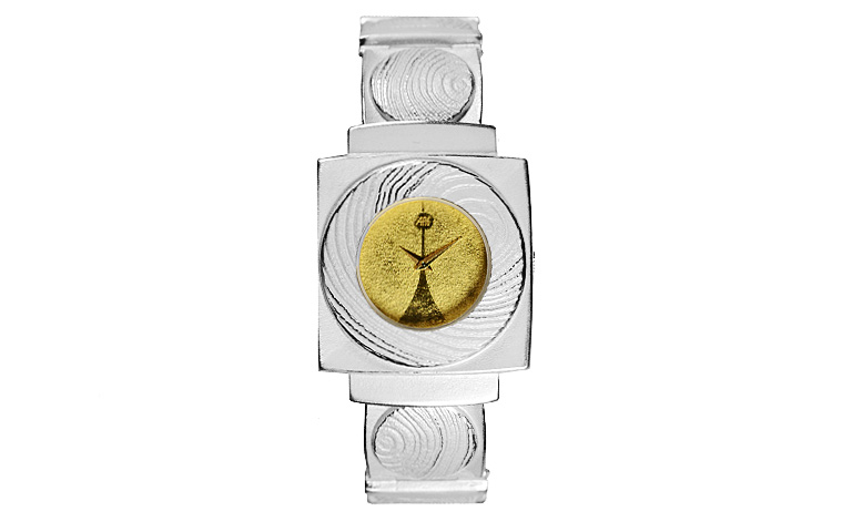 16215-watch, silver 925 with gold 750