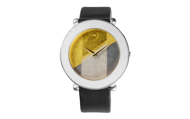16225-watch, silver 925 with gold 750