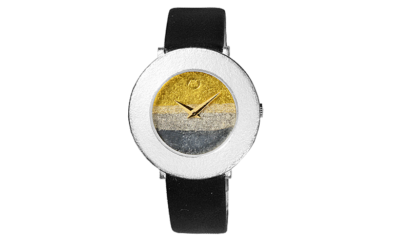 16226-watch, silver 925 with gold 750