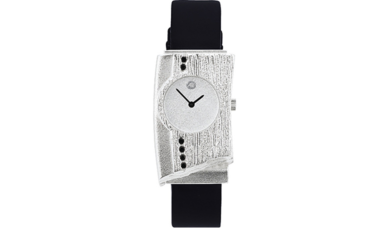 36012-watch, silver 925 with black brilliants