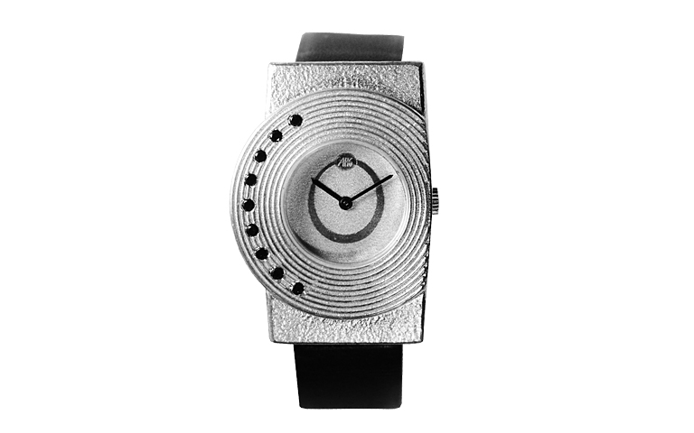 36020-watch, silver 925 with black brillants